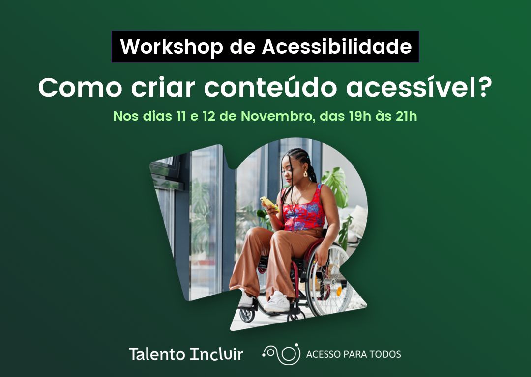 Sob fundo verde, imagem de mulher cadeirante navegando no celular. 